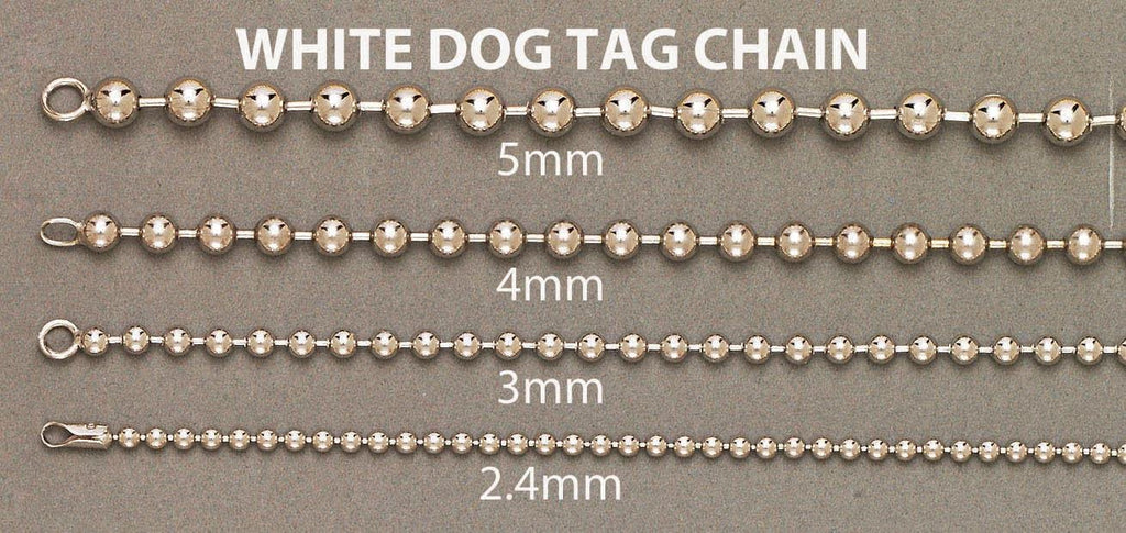 14K White Gold Chain - White Dog Tag Chain MEN'S CHAINS FROST NYC 