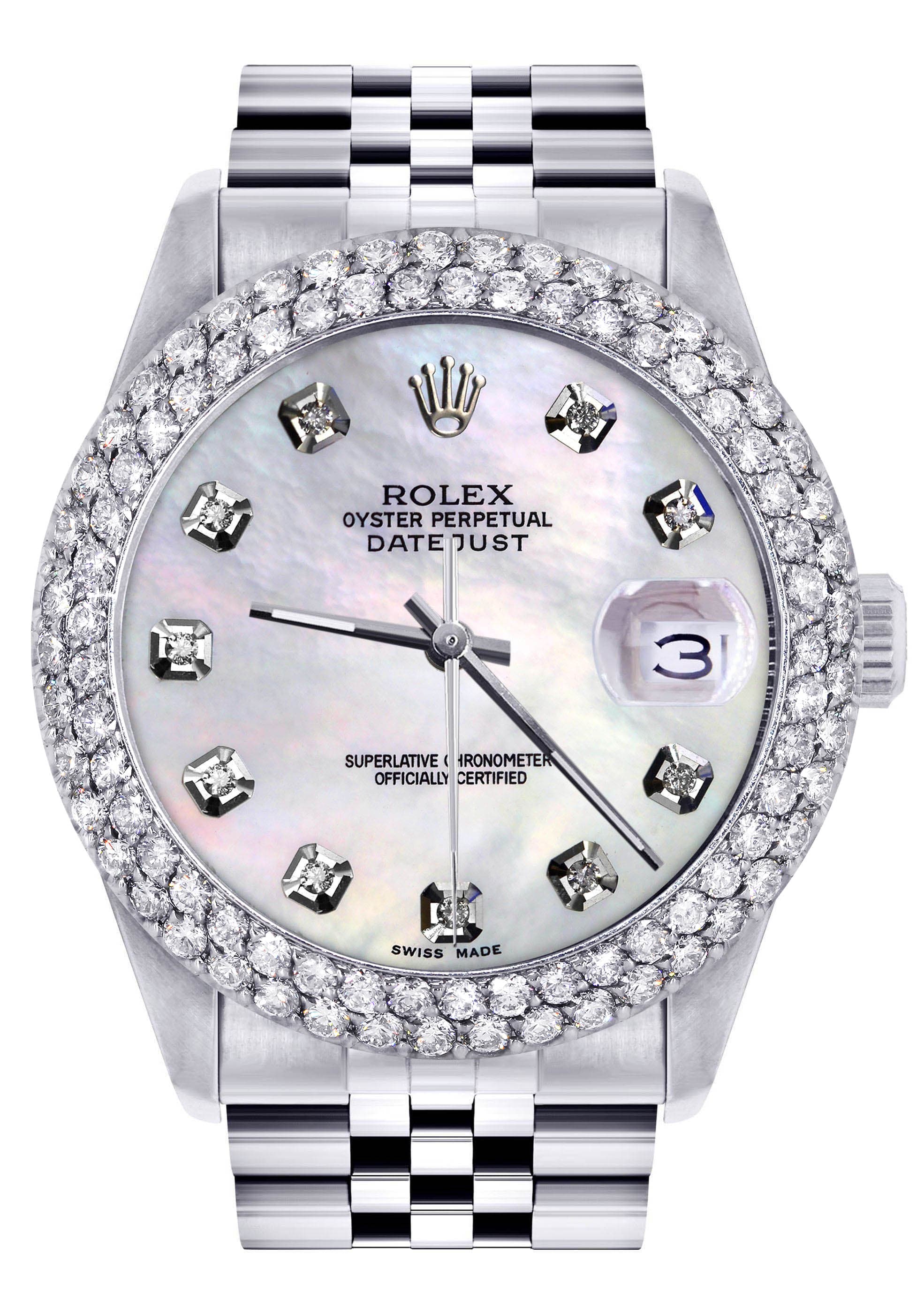 Quadrante Madreperla Rolex Datejust Ghiera Diamanti Orologio Rolex