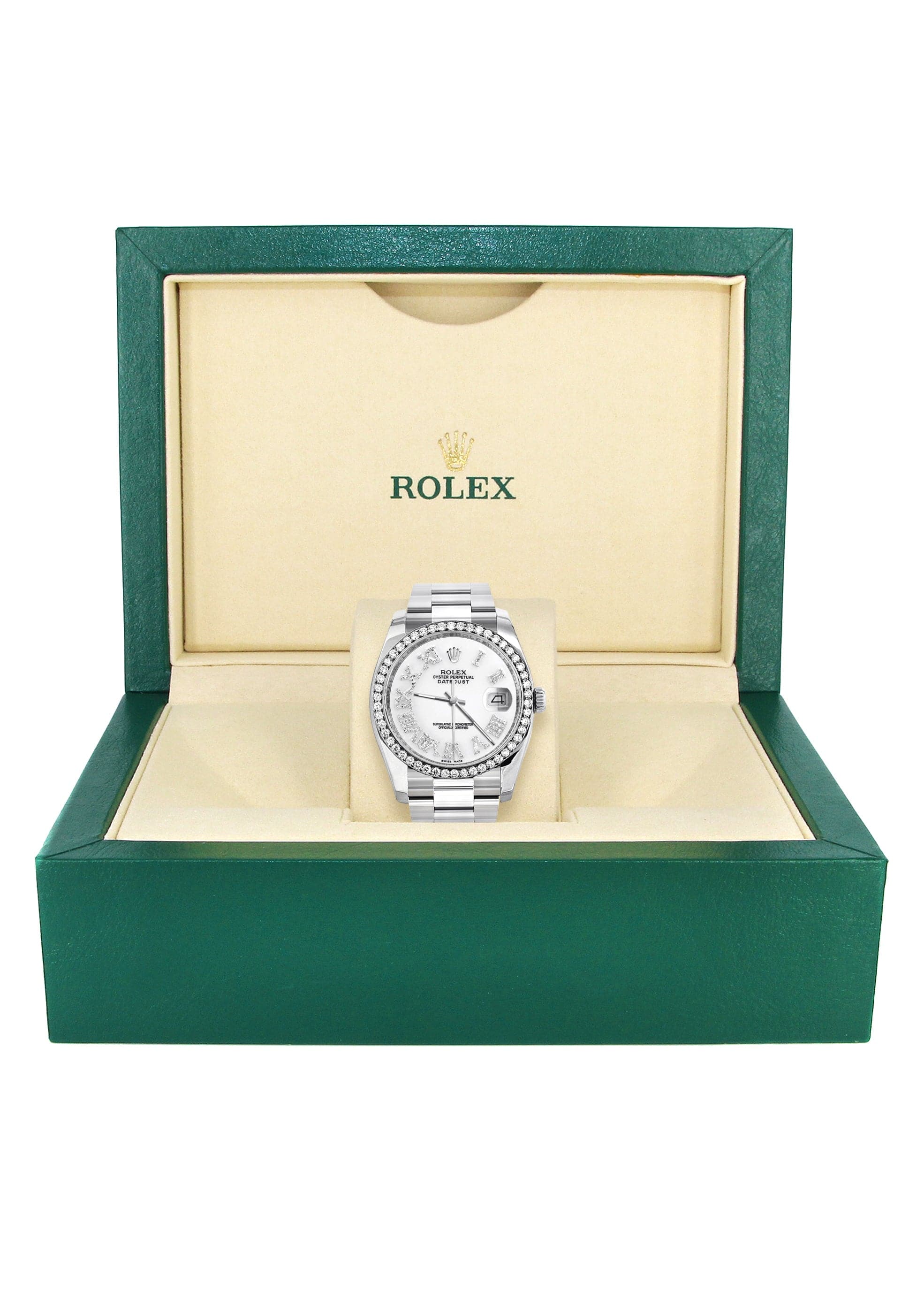 116200 | Rolex Datejust Watch | 36Mm | White Roman Dial | Oyster Band