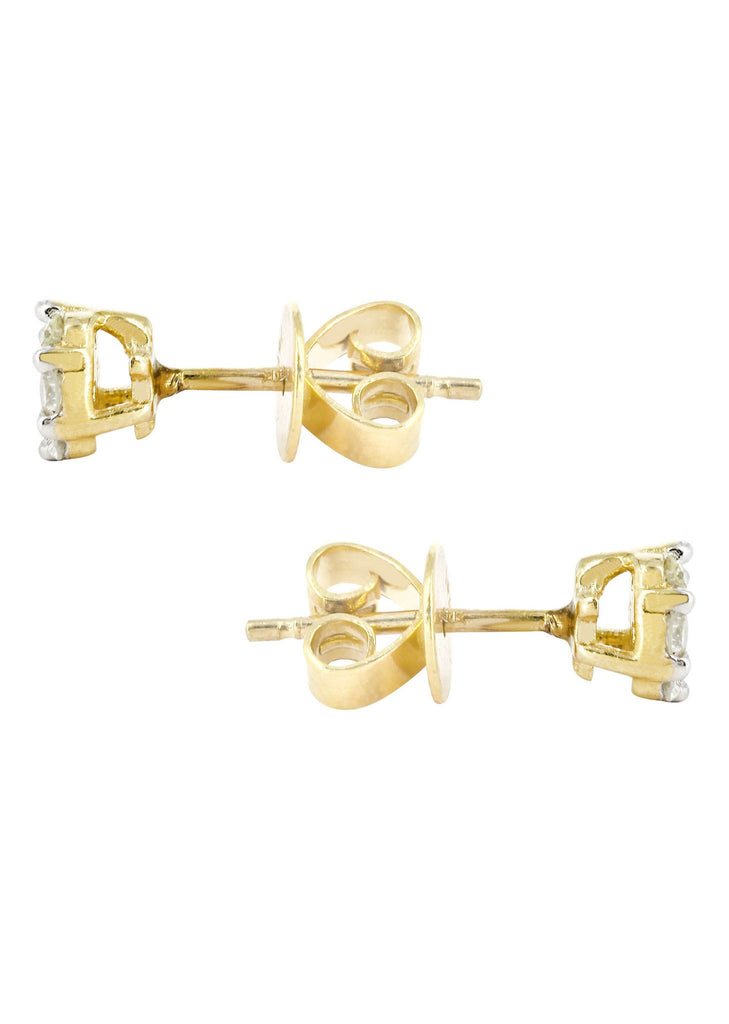 Stud Diamond Earrings For Men Illusion Set | 14K Yellow Gold | 0.43 Carats MEN'S EARRINGS FROST NYC 