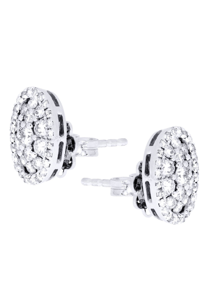 Stud Diamond Earrings For Men Illusion Set | 14K White Gold | 0.99 Carats MEN'S EARRINGS FROST NYC 