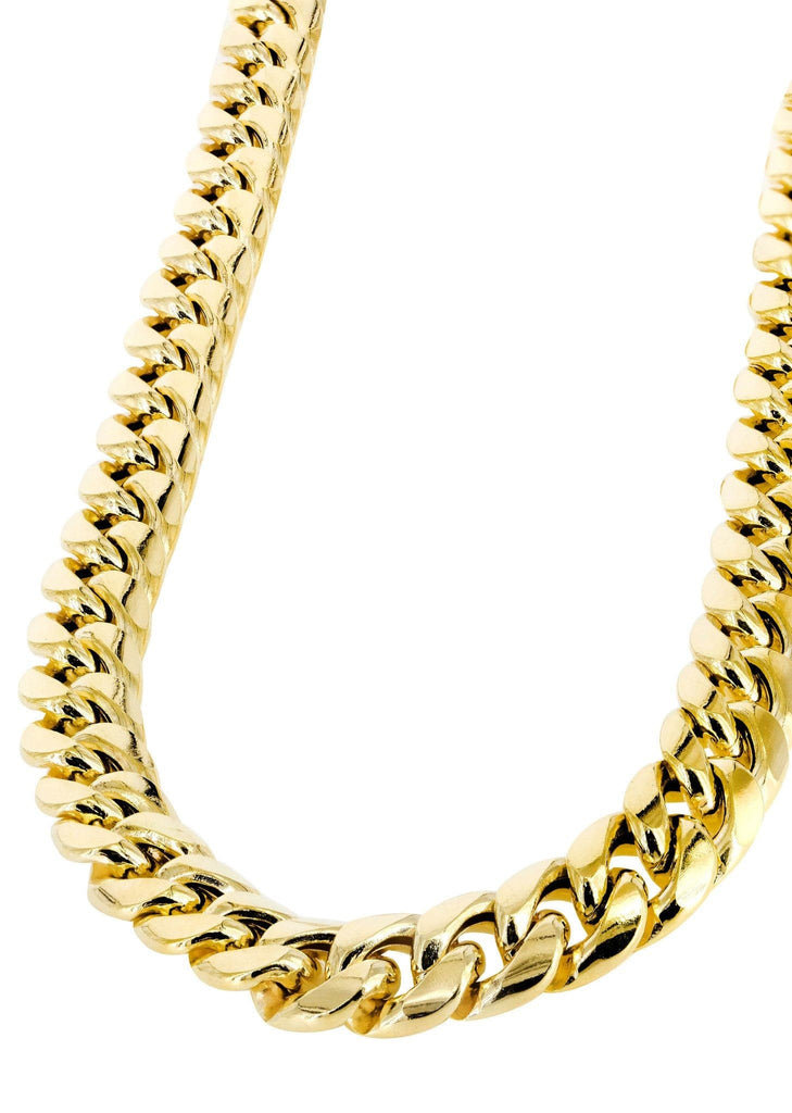 14K Gold Chain - Hollow Yellow Miami Cuban Link Chain MEN'S CHAINS FROST NYC 