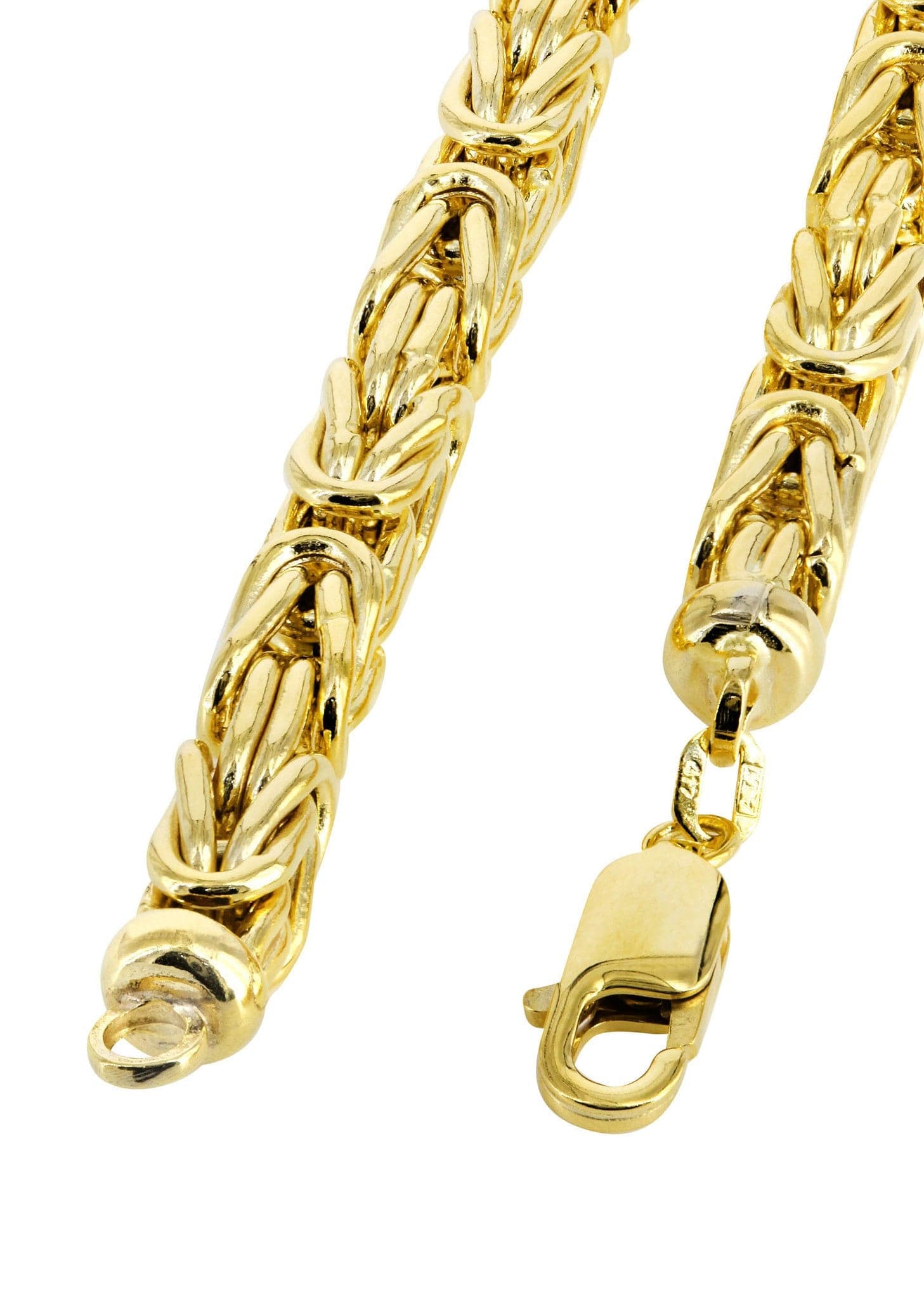 Mens Semi Solid Italian Byzantine Chain 10k Gold