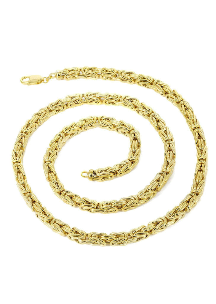 14K Gold Chain -Solid Byzantine Chain MEN'S CHAINS FROST NYC 