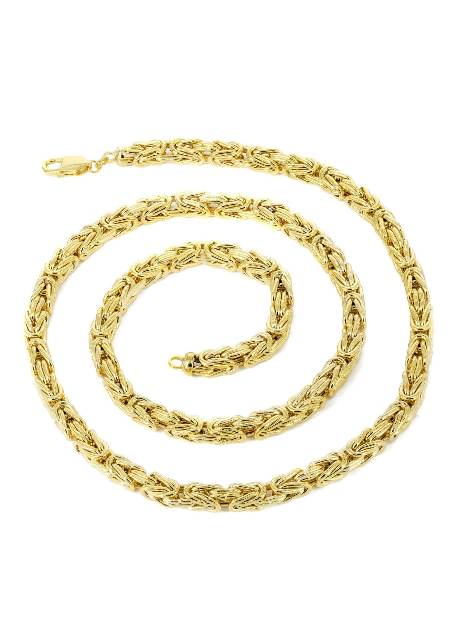 Mens Semi Solid Italian Byzantine Chain 10k Gold