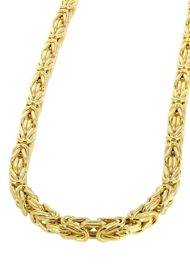 14K Gold Chain -Solid Byzantine Chain MEN'S CHAINS FROST NYC 